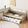 Twin/Full Size Daybed with 3 Drawers and 3 Storage Compartments - ModernLuxe - 2 of 4