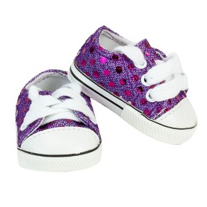 Sophia’s Low-Top Sequin Canvas Sneakers for 18” Dolls, Purple - 1 of 1