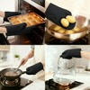REGALWOVEN Heat Resistant Thick Cotton Lining Durable Oven Mitts Set of 2 10.6x6.7inch - 2 of 4