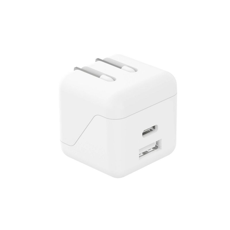 Just Wireless Dual Port USB-A and USB-C Wall Charger - White, 3 of 8