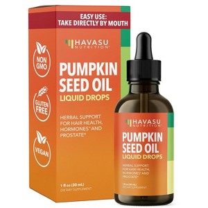 Organic Pumpkin Seed Oil Liquid Drops, Urinary Tract & Prostate Health for Men, Hair Skin & Nails Health, Unflavored, Havasu Nutrition, 1 fl oz - 1 of 4