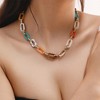 Cuban Chain Necklace for Women - Chunky Punk Resin Link Choker with Oval Pendant, Gothic Collar - 2 of 4