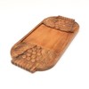 SEVOBAL Serving Platters Handmade Teak Wood Cheese and Bread Board with Asymmetrical Modern Design for Cakes, Appetizers, Brown, 29.5"*14"*1.5" - 3 of 4