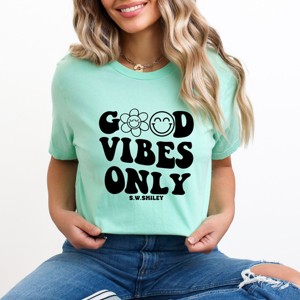 Simply Sage Market S.W.Smiley Good Vibes Only Smiley Face Short Sleeve Tee - 1 of 4