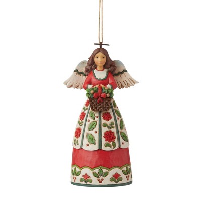 Jim Shore 5.0" Christmas Floral Angel Christ Mas Santa Flowers  -  Tree Ornaments