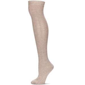 Memoi Women's Textured Rib Knit Over The Knee Warm Sock - 1 of 3