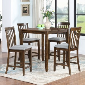 NicBex Dining Room Table Set for 4 Morden Square Dining Table with MDF Tabletop, 4 X-Shaped Backrest Chairs for Dining Room - 1 of 4