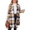 Zeagoo Womens Plus Size Flannel Plaid Shirts Long Sleeve Lounge Lapel Boyfriend Button Down Tartan Long Jacket Coats - 2 of 4