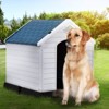 Plastic Dog House for Small Dogs (10¨C20 lbs) ¨C 35"H ¡Á 31"W ¡Á 34.6"D Weatherproof Pet Shelter in Black - 3 of 4