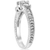Pompeii3 1ct Vintage Diamond Three Stone Engagement Ring 14K White Gold - 3 of 4