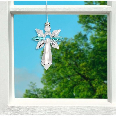 Woodstock Wind Chimes Woodstock Rainbow Makers Collection  Crystal Guardian Angel  Large 2'' Crystal Suncatcher for Indoor Decor Gift