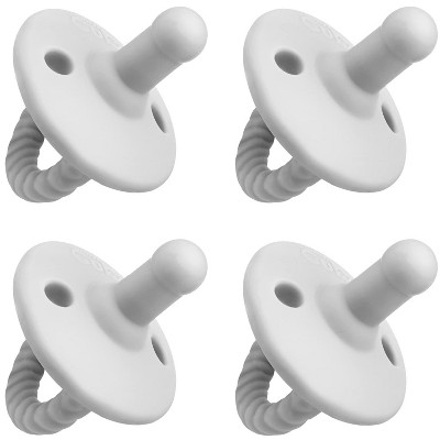 Pacifier 4 pack Soother for Newborns 100% Food Grade Soft Silicone by Comfy Cubs