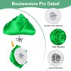 Unique Bargains Handmade Men Suits Formal Boutonnieres Wedding Corsage Lapel Pin Flower Brooch Butterfly Buckle 16 Pcs Dark Green - 2 of 4