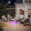 Bestier Rectangle Aluminum Patio Coffee Table with LED, Outdoor Table with Marble Texture Top, Patio Furniture Backyard Table with Waterproof Bag,Gray - 2 of 4