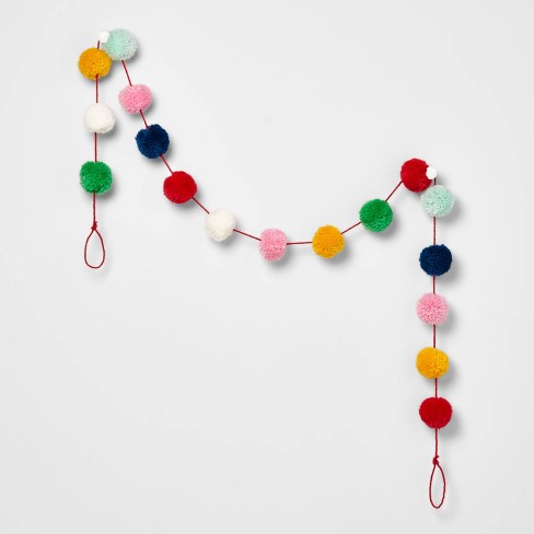 Pom Pom Garland Multicolored Wondershop Target