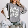 Holly Jolly Outline Puff  - Women's Lightweight Garment Dyed Sweatshirt - 2 of 3
