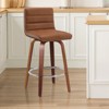 Bekrvio 26"/29" Swivel Bar Stools Set of 1/2/3/4, Faux Leather Upholstered Counter Chairs with Wood Legs, Mid-Century Seating for Kitchen Island - 2 of 4