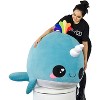 Underground Toys Glitter Galaxy Blue Narwhal 48 Inch Stuffed Animal Plush - 3 of 3