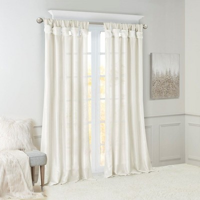 PAGED Faux Silk Blackout Curtains for Bedroom,Window Curtain Panel with Twisted Tab Top,Lined,Curtains for Living Room,Machine Washable