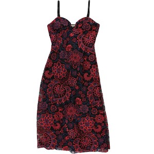 GUESS Womens Embroidered Fit Flare Floral Pencil Dress - 1 of 2