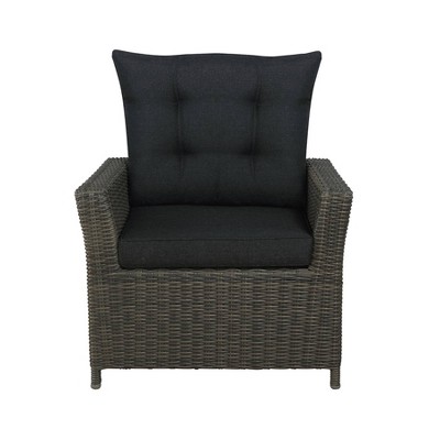 Asti Gray All-Weather Wicker Outdoor Recliner and Ottoman Set