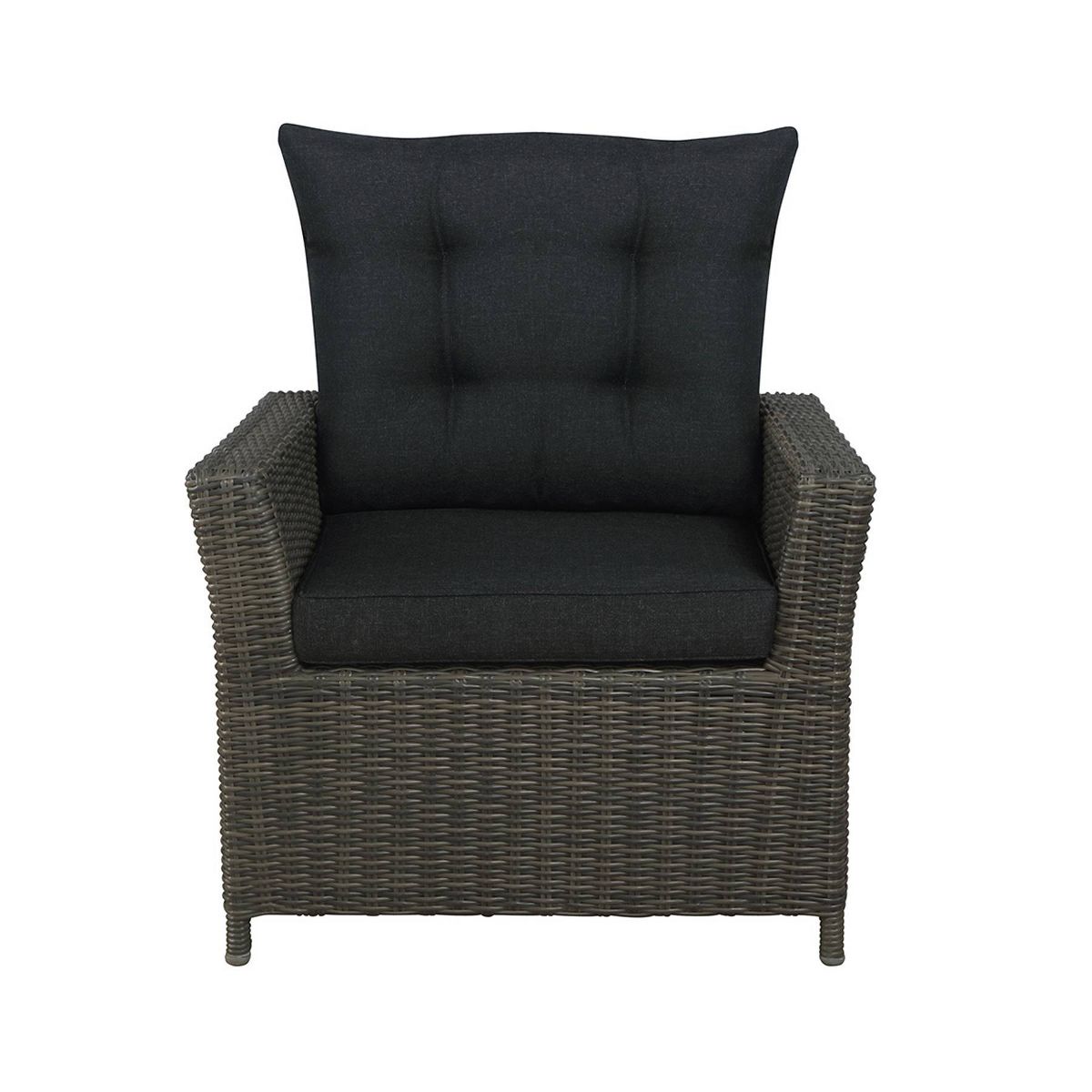 2pc Asti Wicker Outdoor Recliner & 15" Ottoman Patio Seating Set - Gray - Alaterre Furniture: All-Weather, No Assembly Required - thumbnail 6
