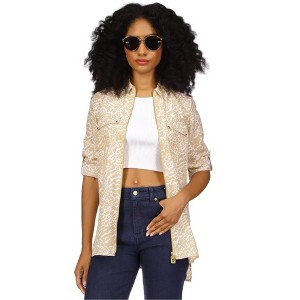 Michael Kors Womens Animal Print Tunic Blouse, White, PP/PXS - 1 of 1