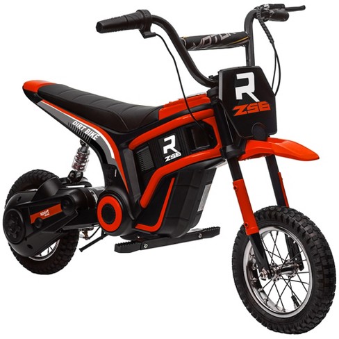 Aosom Electric Dirt Bike With Twist Grip Throttle 24v 350w Electric Motorcycle Up To 15 Mph With Music Horn Rear Suspension For 13 Years Red Target