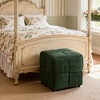 ACEPANO 14.2 in. H Square Corduroy Woven Footstool-Green - 3 of 4