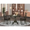 HomeStock 3-Piece Round Cappuccino Finish Solid Wood Top Dining Table with 2 Chairs - 2 of 4