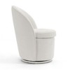 YOUNIKE Swivel Accent Chair 21" Wide Round Barrel Chair Modern Upholstered Living Room Chair Makeup Chair for Bedroom, Boucle Fabric - 3 of 4