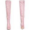 Perphy Women's Glitter Pointed Toe Size Zip Stiletto Heels Over the Knee Boots - 2 of 4