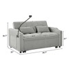 Racxily Foldable Double Seat Recliner,Comfortable Velvet Pull-Out Sleeper Sofa Bed with Side Pockets,USB Port,Swivel Phone Stand - 4 of 4