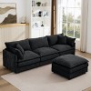 KWPZQEB 105" Cloud Sectional Couches for Living Room, Convertible L-Shape Couch with Ottoman, 3 Seater Modular Sectional Sofa - 3 of 4