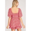 Women's Flutter Half Sleeve Layered Romper - SHE + SKY - 2 of 2