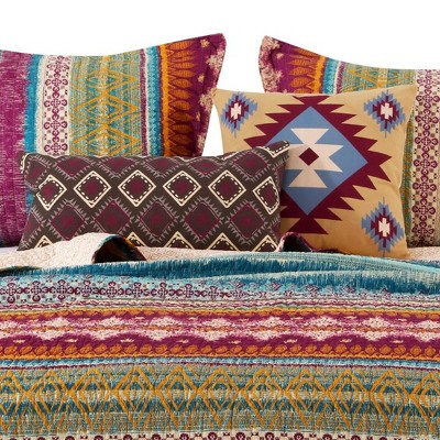 Southwest Geometric Earth Tone Cotton Throw Pillow Set
