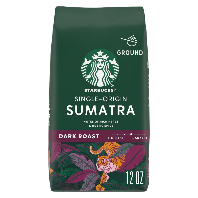 Starbucks Dark Roast Ground Coffee &#8212; Sumatra &#8212; 100% Arabica &#8212; 1 bag (12 oz.), 1 of 8