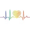Adult Design By Humans Rainbow Pride Heartbeat Love For All By Avocato T-Shirt - 2 of 2
