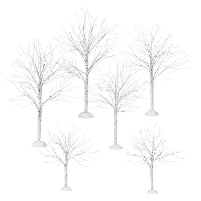 Department 56 Accessory 12.0" Winter Birch Trees Set Of Six Village Christmas  -  Decorative Figurines