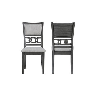 New Classic Furniture, Gia Gray Wood Dining Chair with Fabric Seat (Set of 4)
