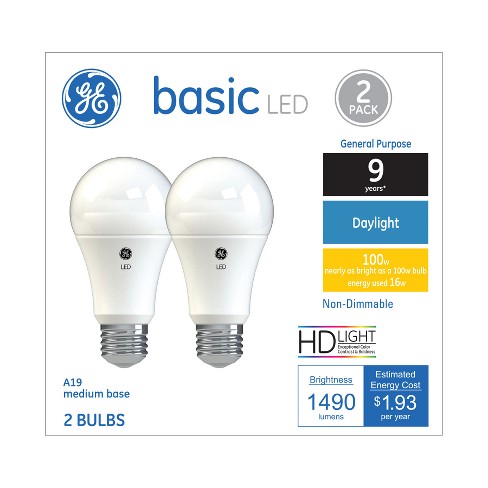 General Electric 2pk 100w Ca Basic Led Light Bulb Dl Non Dimming Reg Life Target