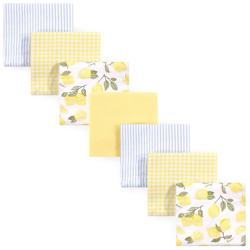 Hudson Baby Infant Girl Cotton Flannel Receiving Blankets Bundle Set, Lemons 14-Pack, One Size, 2 of 3