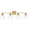 Elegant Lighting Harris 4 light Brass and Clear Bath Sconce - 2 of 2