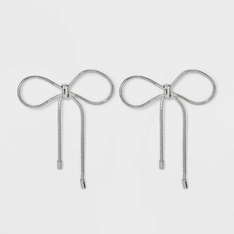 Bow Shape Post Earrings - Wild Fable&#8482; Silver, 1 of 5