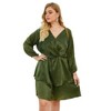 I AM A FASHION JUNKY Plus Size Solid V Neck Ruffled Hem Dress - 4 of 4