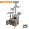 Cat Tree with Litter Box Enclosure Large, Multilevel Cat Play House with Large Condo, Cozy Top Perch,Wooden Cat Furniture for Indoor Cats - 2 of 4