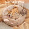 Calming Dog & Cat Bed for Small Dogs, Anti-Anxiety, Soft Dog Round Bed, Fluffy Faux Fur Plush Dog Cat Cushion bed - 4 of 4