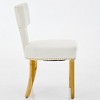 Kumasinova Dining Chairs Set of 2 with Hardwood Frame/Brushed Stainless Steel Legs,Linen/Chenille Kitchen Chairs with Curved Back&Copper Nails - 2 of 4