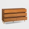 Saracina Home Mid Century Modern Contoured 6 Drawer Dresser Caramel - 2 of 4