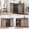 Dark Brown Wine Bar Cabinet,47" Farmhouse Coffee Bar Cabinet with Sliding Barn Door, Buffet Sideboard Cabinet with 16 Bottle Wine Rack for Dining, Li - 4 of 4